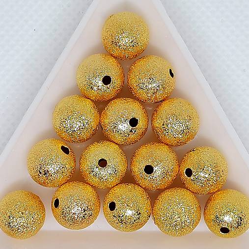 Kovové zvrásnené korálky-zlaté-1ks