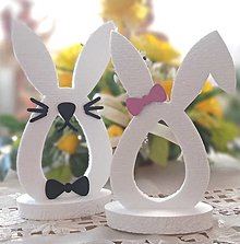 Dekorácie - Veľkonočné zajačiky 3D dekorácie z polystyrénu na stôl - 16459428_