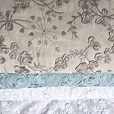 Textil - vyšívaný svadobný voál, 100 % bavlna EÚ, šírka 130 cm (Béžová) - 16460576_