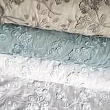 Textil - vyšívaný svadobný voál, 100 % bavlna EÚ, šírka 130 cm (Béžová) - 16460577_