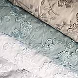 Textil - vyšívaný svadobný voál, 100 % bavlna EÚ, šírka 130 cm (Béžová) - 16460579_
