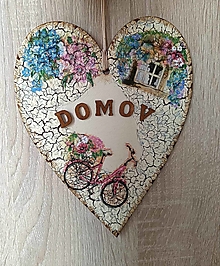 Dekorácie - Dekoračné srdce - DOMOV na bicykli - 16460297_