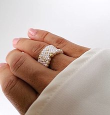 Prstene - prstene (Korálky-biela) - 16460712_