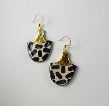 Náušnice - TANA hand made jewellery - keramika/zlato - 16459124_