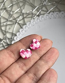 Náušnice - *Pink minicube love* - 16460707_