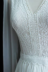 Šaty - Svadobné šaty s holým chrbátom a dlhým šifónovým rukávom - 16459764_