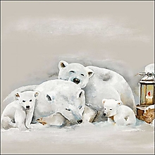 Papier - Servítka Rodinka ľadových medveďov 4ks (S386) - 16460935_