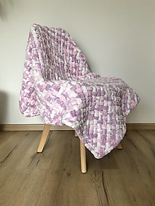 Detský textil - Puffy deka do kočíka 100x80cm ružovo-fialová - 16461146_