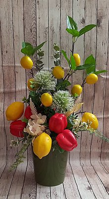 Dekorácie - Ozdobná kytica zo zeleniny a ovocia - 16461081_