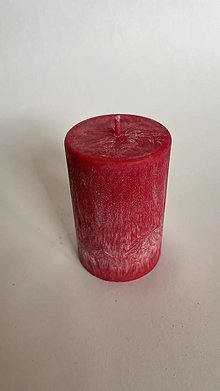Svietidlá a sviečky - Sviečka z palmového vosku - 10 cm (Červená) - 16458807_