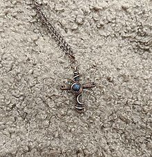 Náhrdelníky - Krížik  (Lapis lazuli) - 16460550_