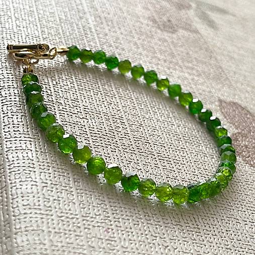 Luxury Chrome Diopside Bracelet Stainless Steel / Náramok Chrómdiopsid, oceľ E027