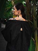 Kimoná - Kimono  wrap dress asimetric (100 - Čierna) - 16463156_