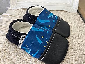 Detské topánky - Capačky modrí krokodíly 9-12 mesiacov - 16462435_