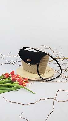 Kabelky - SELENA kabelka na rameno karamel čierna - 16461339_