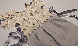 Úžitkový textil - Dekoračný uterák na rúru,,vajíčka a kohútiky"na béžovej - 16463599_