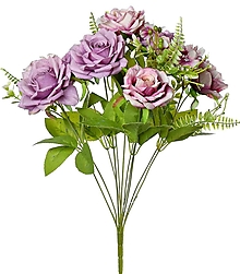 Iný materiál - Kytica ruža a hortenzia fialová 50cm - dekorácia - 16464223_