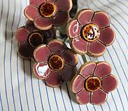 Dekorácie - Keramický fialový kvet zápich - 16466589_