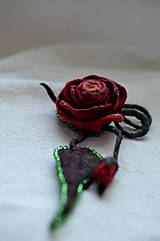 Brošne - Brošňa červená ruža - 16464884_