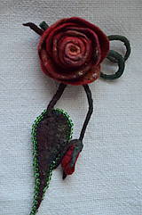 Brošne - Brošňa červená ruža - 16464894_