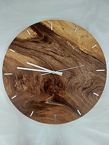 Hodiny - Drevené nástenné hodiny orechové - 16463915_