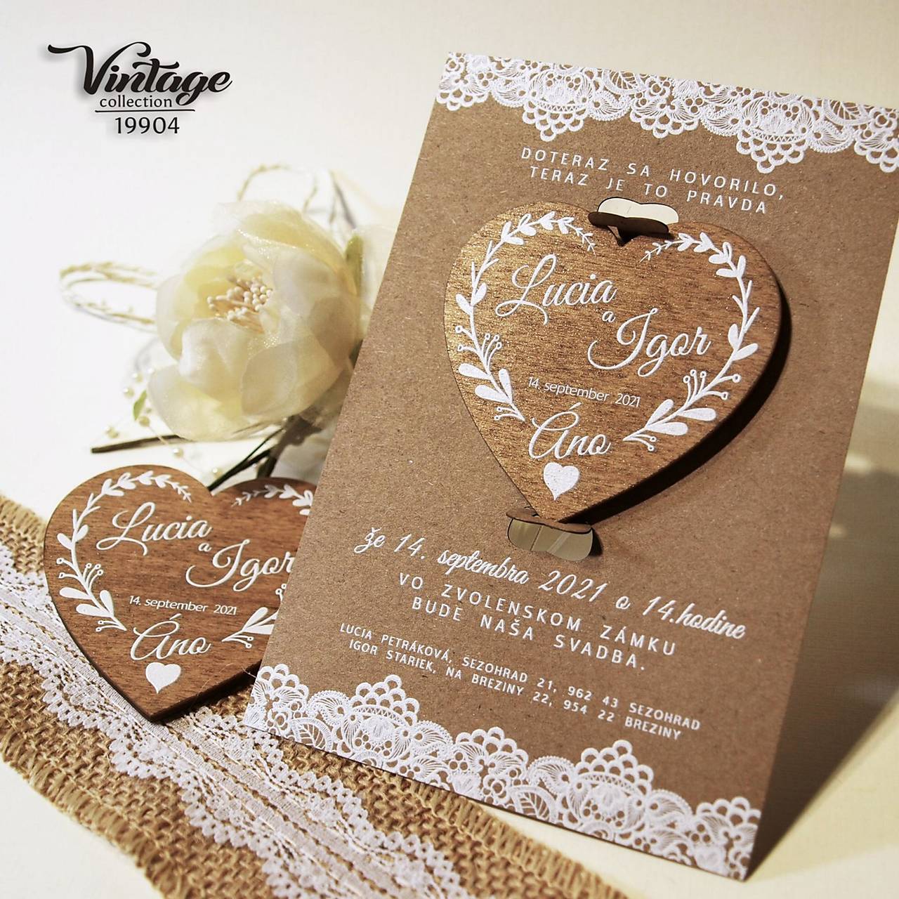 Svadobné oznámenie s magnetkou 19904