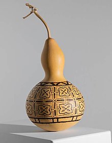 Dekorácie - Gourd #G28 | Kalabasa, prírodná drevená dekorácia - 16465986_