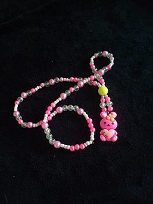 Náhrdelníky - Ružový Kawaii náhrdelník zo Zajacom - 16466101_