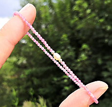 Náramky - Náramok*rubelit*ružový turmalín*perla*0,2 cm*Ag - 16466708_