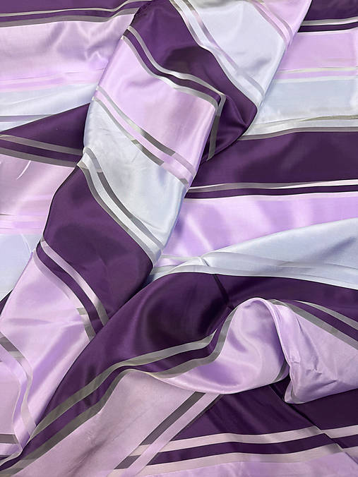 Úžitkový textil - Organza fialové pruhy metráž - 16463618_