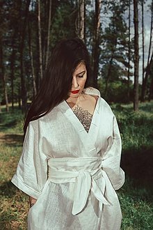 Kimoná - Kimono  wrap dress asimetric (140) - 16467057_