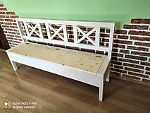 Nábytok - Drevená lavica biela/prírodná - 16468187_