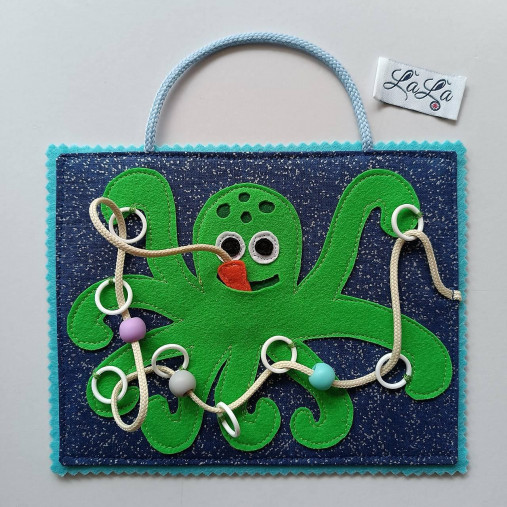 Hračky - Chobotnička -  quiet book karta - 16467765_