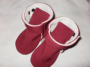 Detské topánky - softshellové čižmičky do nosiča / bordová - 16467080_