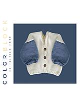 Detské oblečenie - Detský svetrík na zapínanie COLORBLOCK Blue - 16467405_