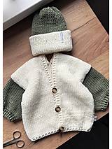 Detské oblečenie - Detský svetrík na zapínanie COLORBLOCK Green - 16467410_