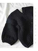 Detské oblečenie - Detský svetrík MERINOLOVE BLACK - 16467871_