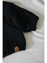 Detské oblečenie - Detský svetrík MERINOLOVE BLACK - 16467872_