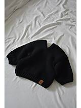 Detské oblečenie - Detský svetrík MERINOLOVE BLACK - 16467878_