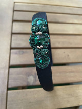 Iné šperky - Smaragdová čelenka na bok - 16470312_