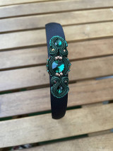 Iné šperky - Smaragdová čelenka na bok - 16470313_