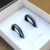 Prstene - Ebenové snubné prstene s tyrkysom - 16470760_