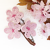 Brošne - "Sakura" Makramé brošňa - 16472281_