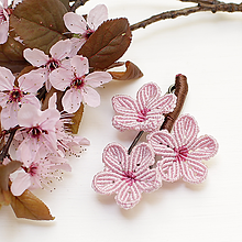 Brošne - "Sakura" Makramé brošňa - 16472280_