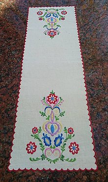Úžitkový textil - Ručne vyšívaná dečka PS57 obdĺžnik 94x31cm - 16471917_