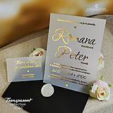 Papiernictvo - Priesvitné svadobné oznámenia  zlatá tlač - 16470520_