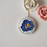 Náhrdelníky - Modrý kvet, Náhrdelník 6 cm - 16472721_