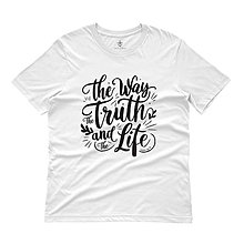 Topy, tričká, tielka - Tričko s bibickým citátom Cesta, pravda a život (Biela) - 16472729_