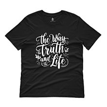 Topy, tričká, tielka - Tričko s bibickým citátom Cesta, pravda a život (Čierna) - 16472731_