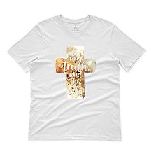 Topy, tričká, tielka - Kresťanské tričko s krížom (Biela) - 16472803_